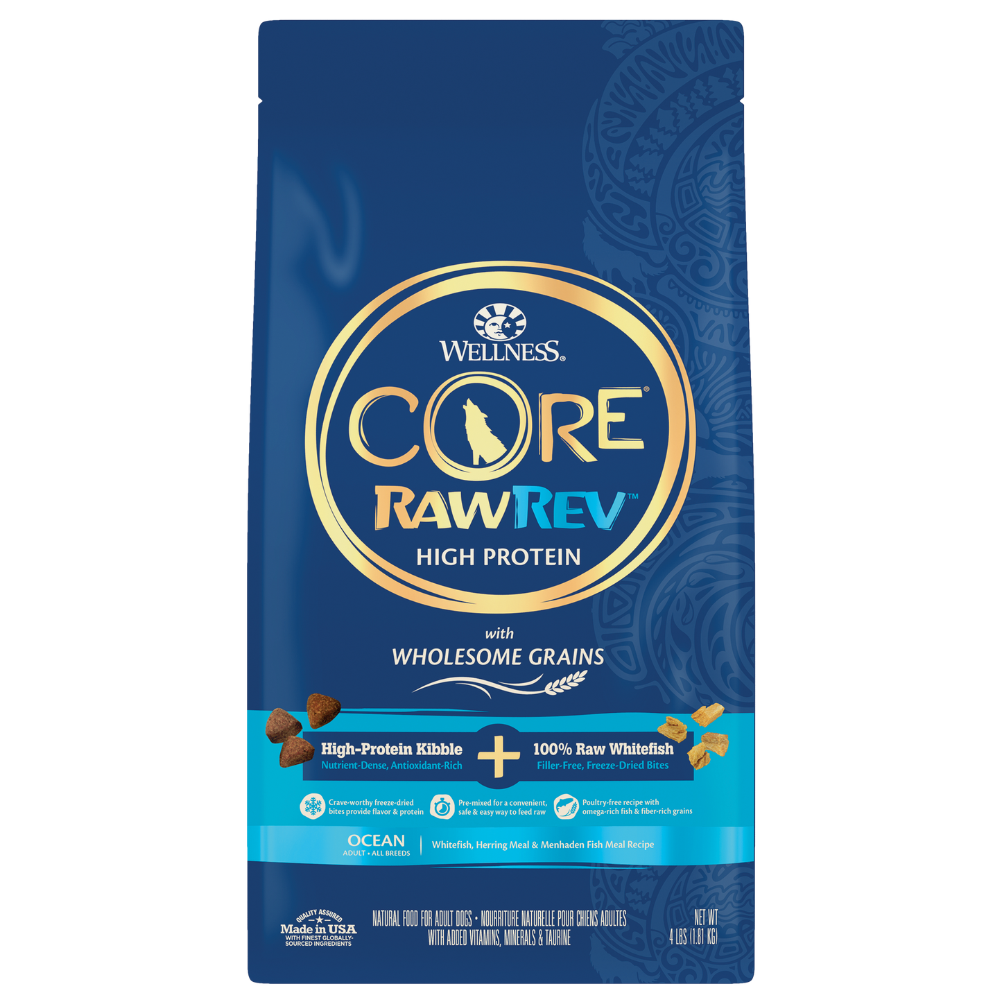 Wellness CORE RawRev Wholesome Grains Ocean Recipe 4lb Bag