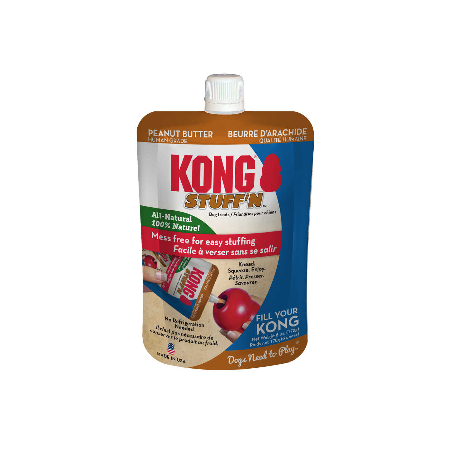 Kong Dog Treat Stuff'N All Natural Peanut Butter 6oz