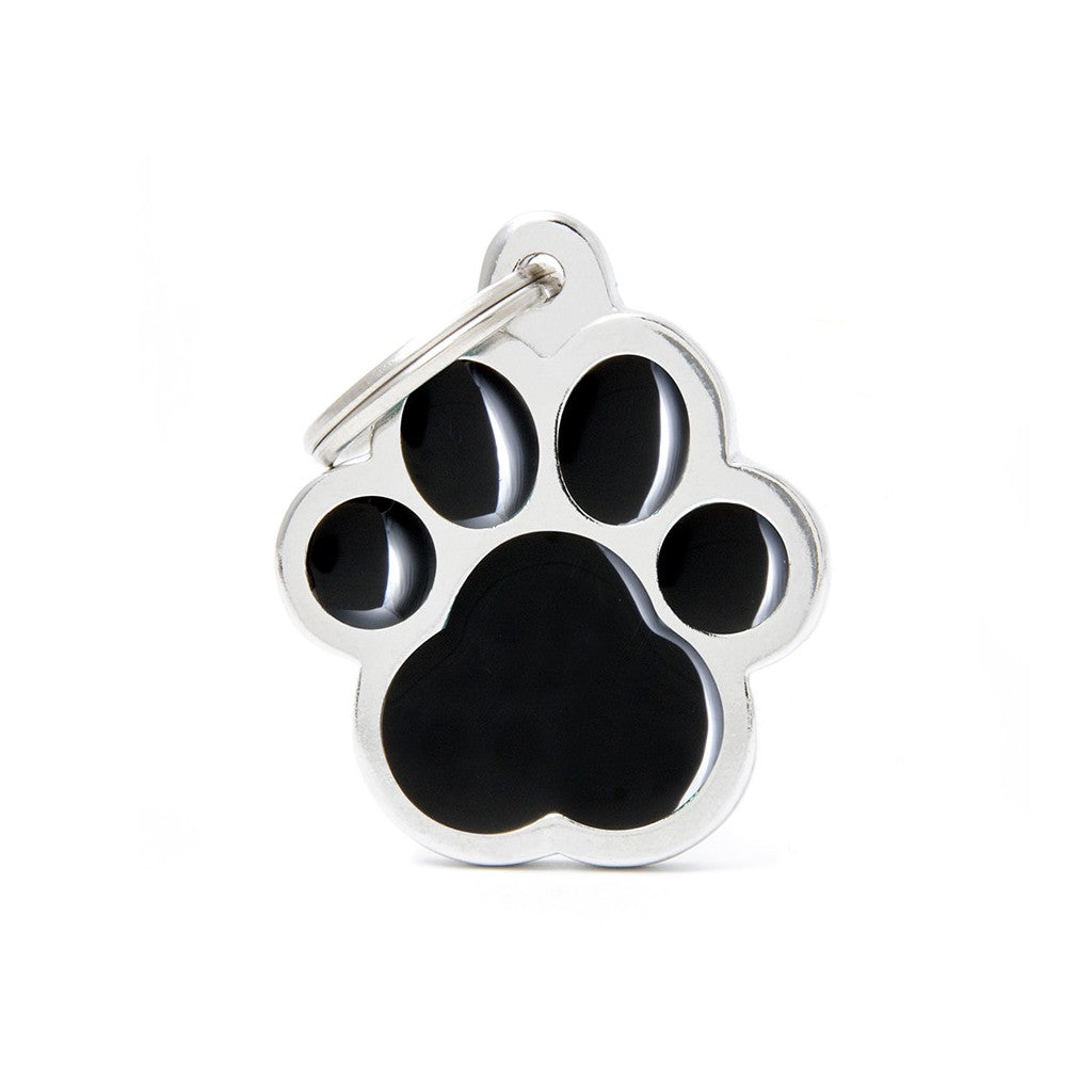My Family ID Classic Big Black Paw ID Tag