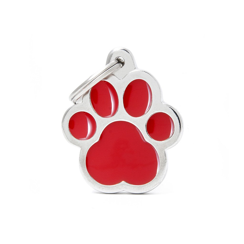 My Family ID Enameled Big Red Pawprint