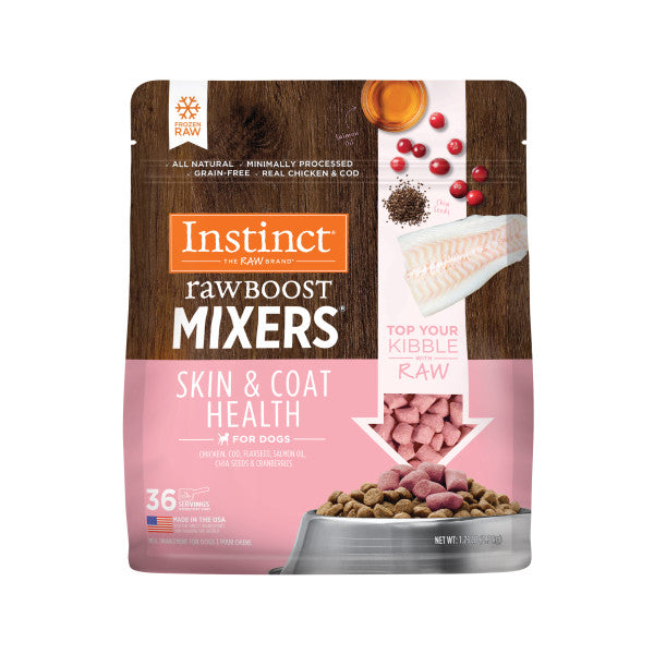 Instinct Frozen Raw Boost Mixers Grain-Free Skin & Coat Health Recipe Dog Food Topper 1.25lb Bag