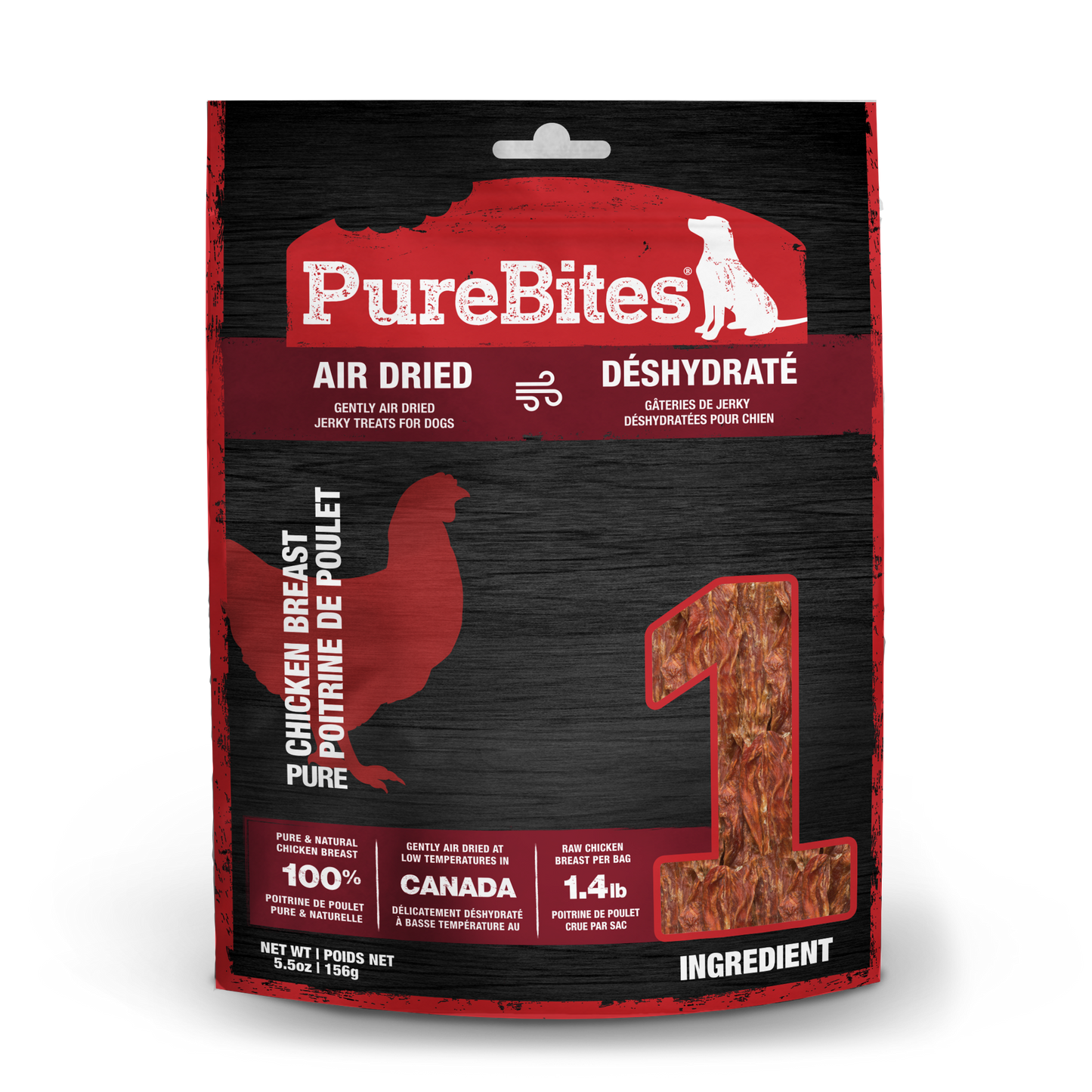 PureBites Air Dried Chicken Jerky Dog Treats 5.5oz