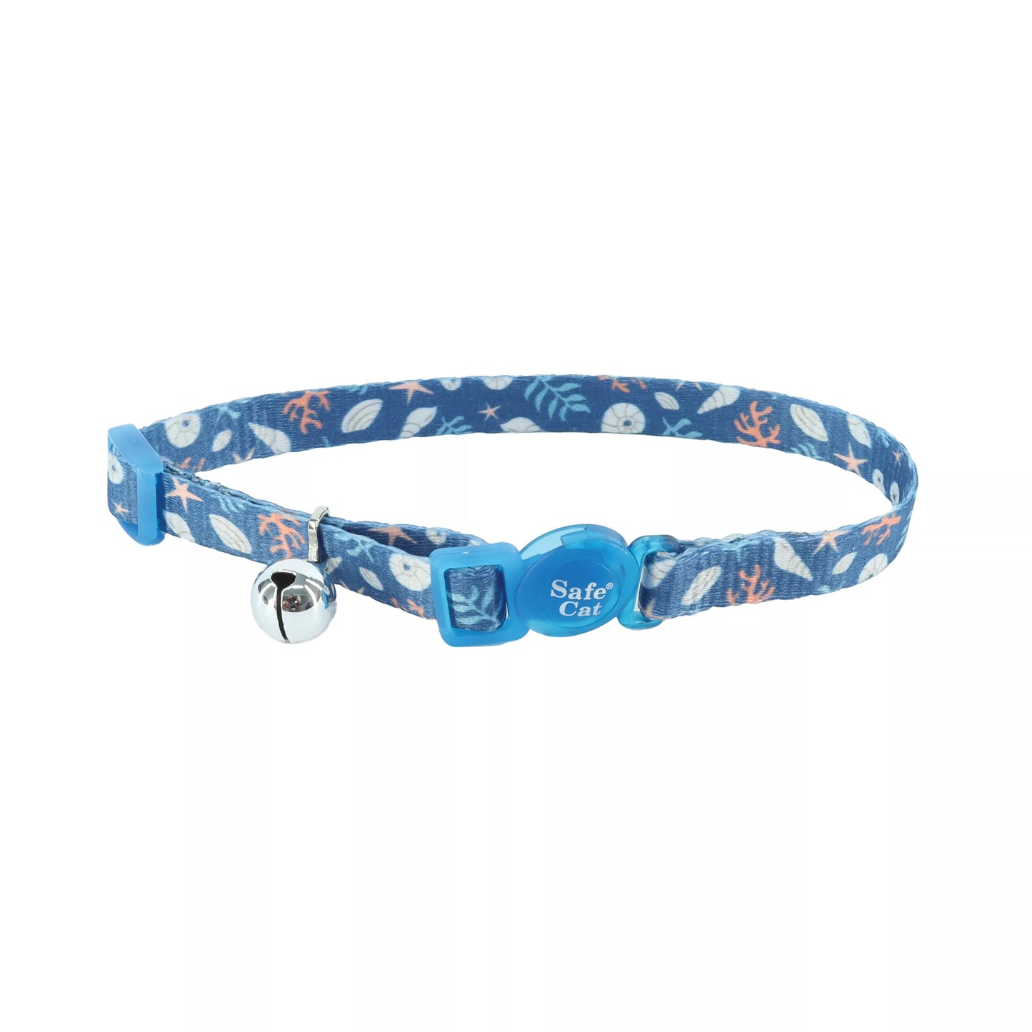Coastal Safe Cat 3/8in Wide 8-12in Fashion Breakaway Collar Under the Sea