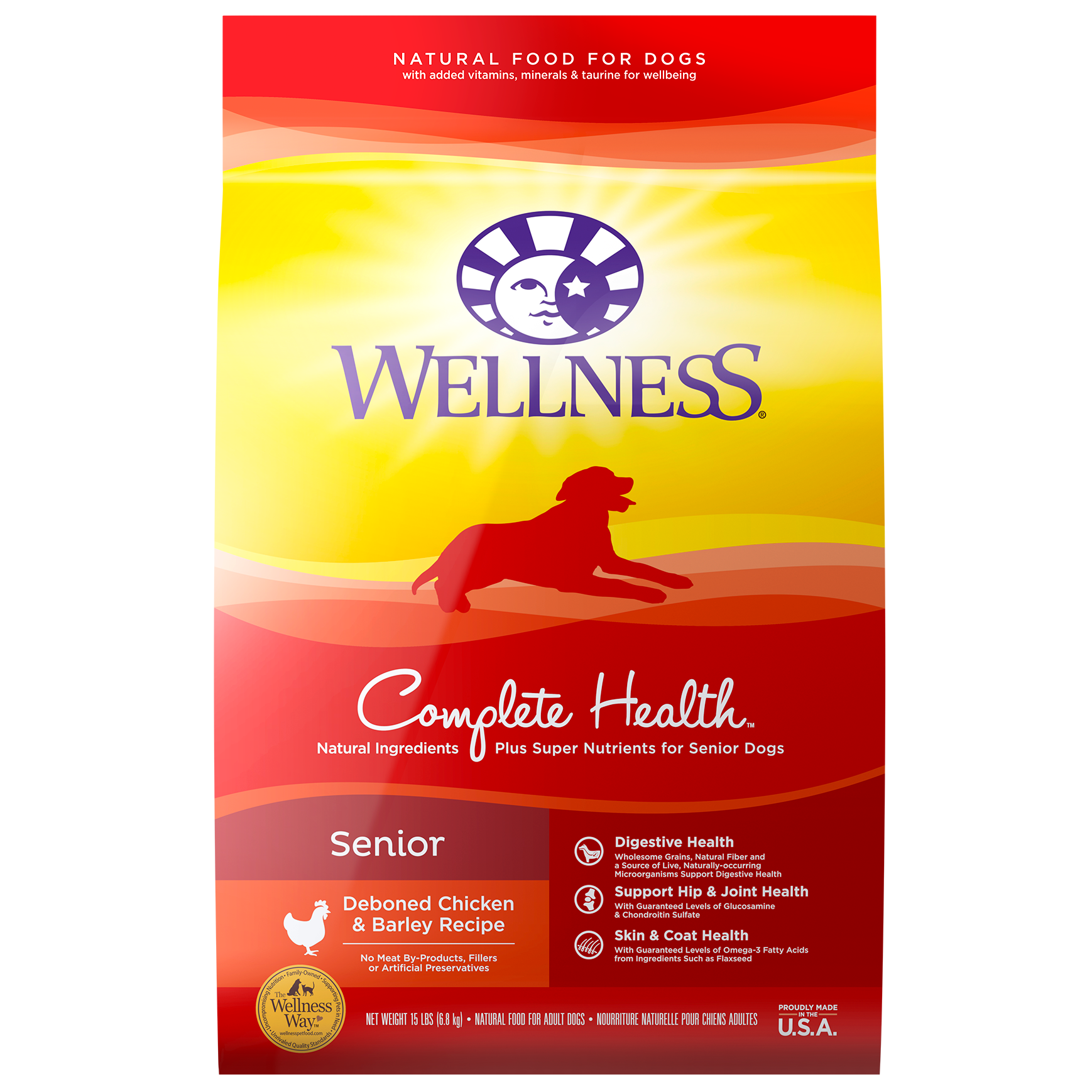 Wellness Complete Health Natural Dry Senior Dog Food Chicken