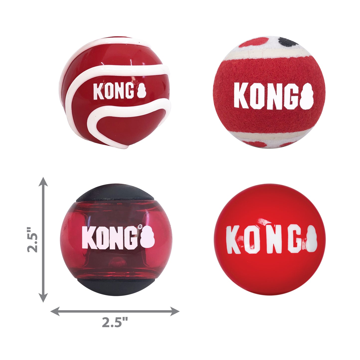 Kong Dog Toy Signature Balls 4pk Medium