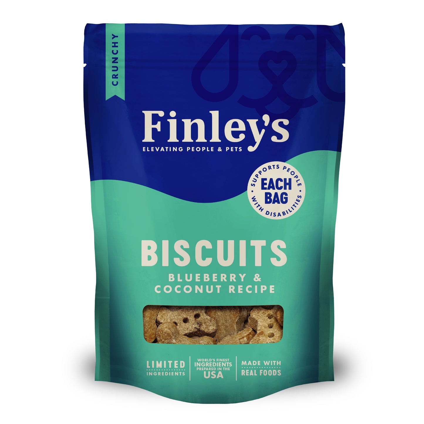 Finley's Barkery Crunchy Dog Biscuits Blueberry & Coconut 6 oz