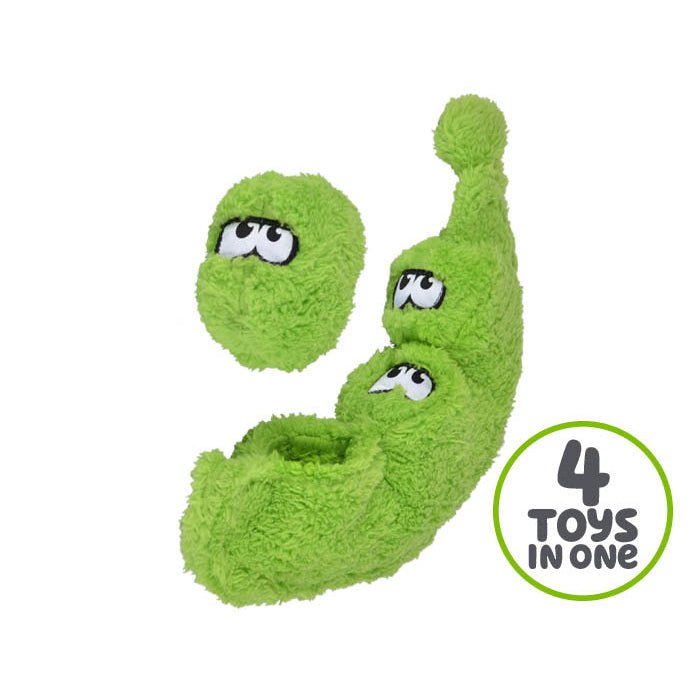 Cycle Dog Duraplush Peas in a Pod Dog Toy 4-Toys-In-One Medium