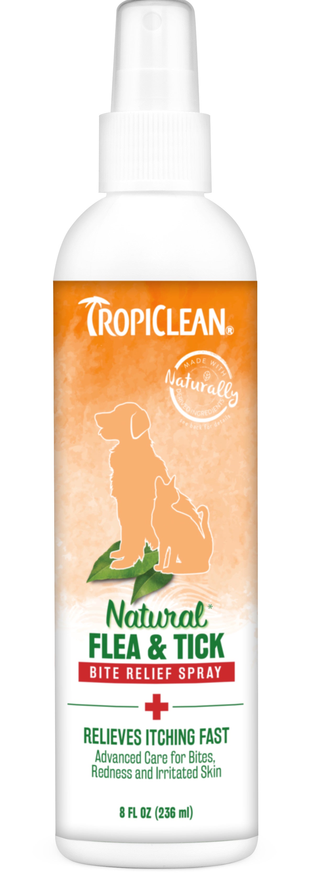 TropiClean Natural* Flea & Tick Bite Relief Spray for Pets, 8oz