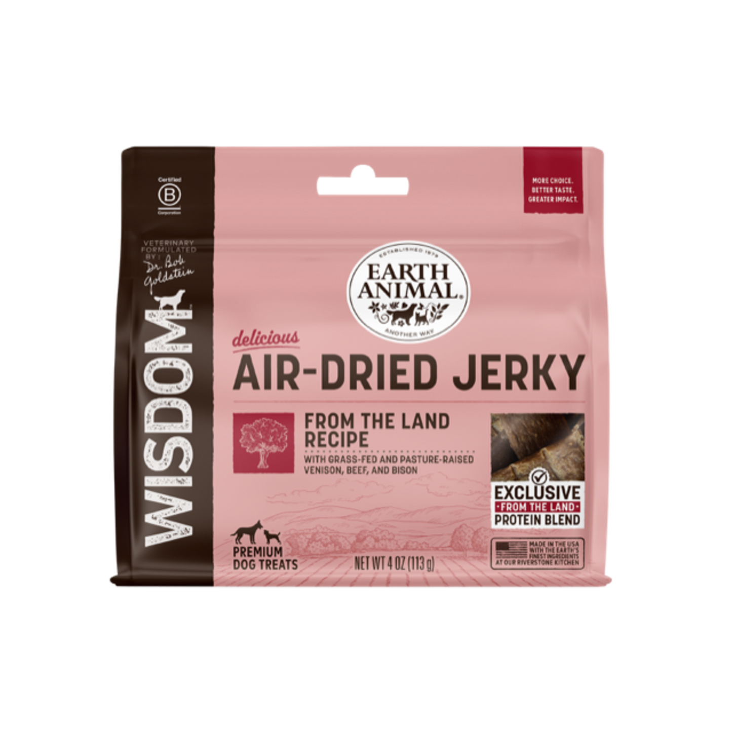 Earth Animal Wisdom Air-Dried From The Land Jerky 4oz