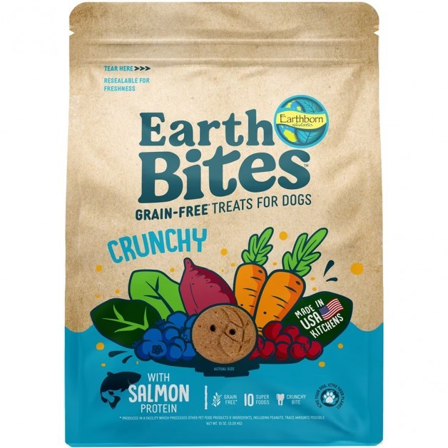 Earthborn EarthBites Crunchy Grain-Free Dog Treats Salmon 10 oz