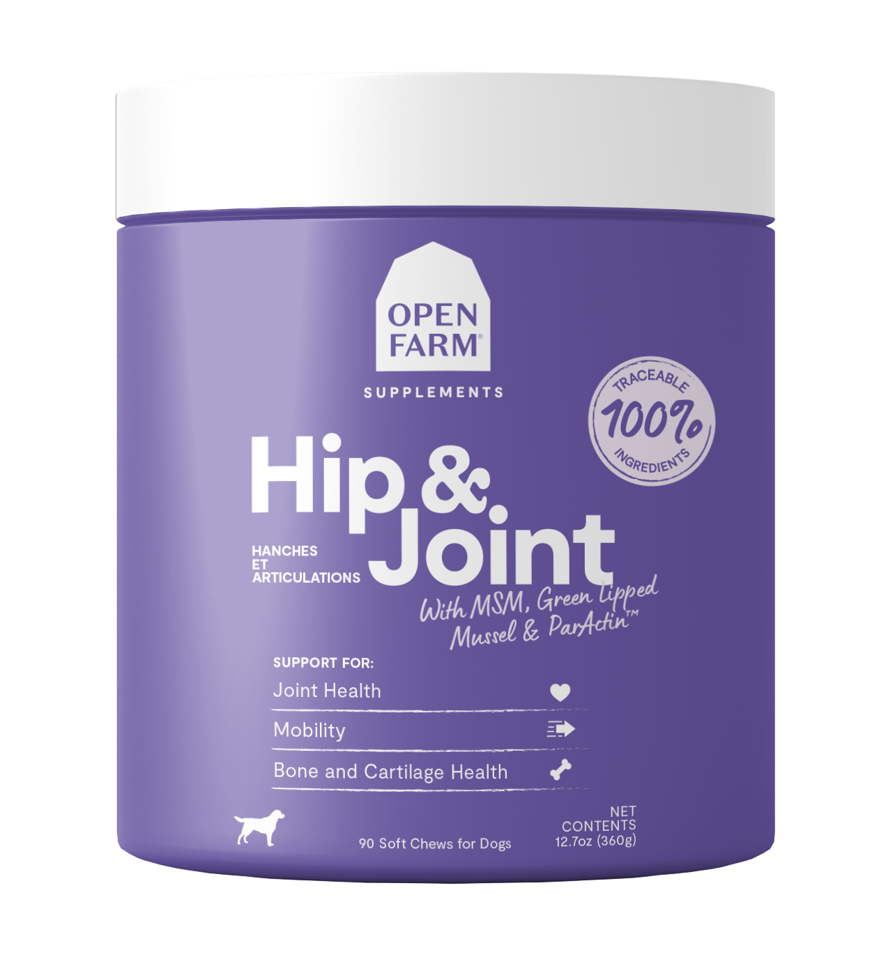 Open Farm Hip & Joint Supplements For Dogs 12.7oz Canister