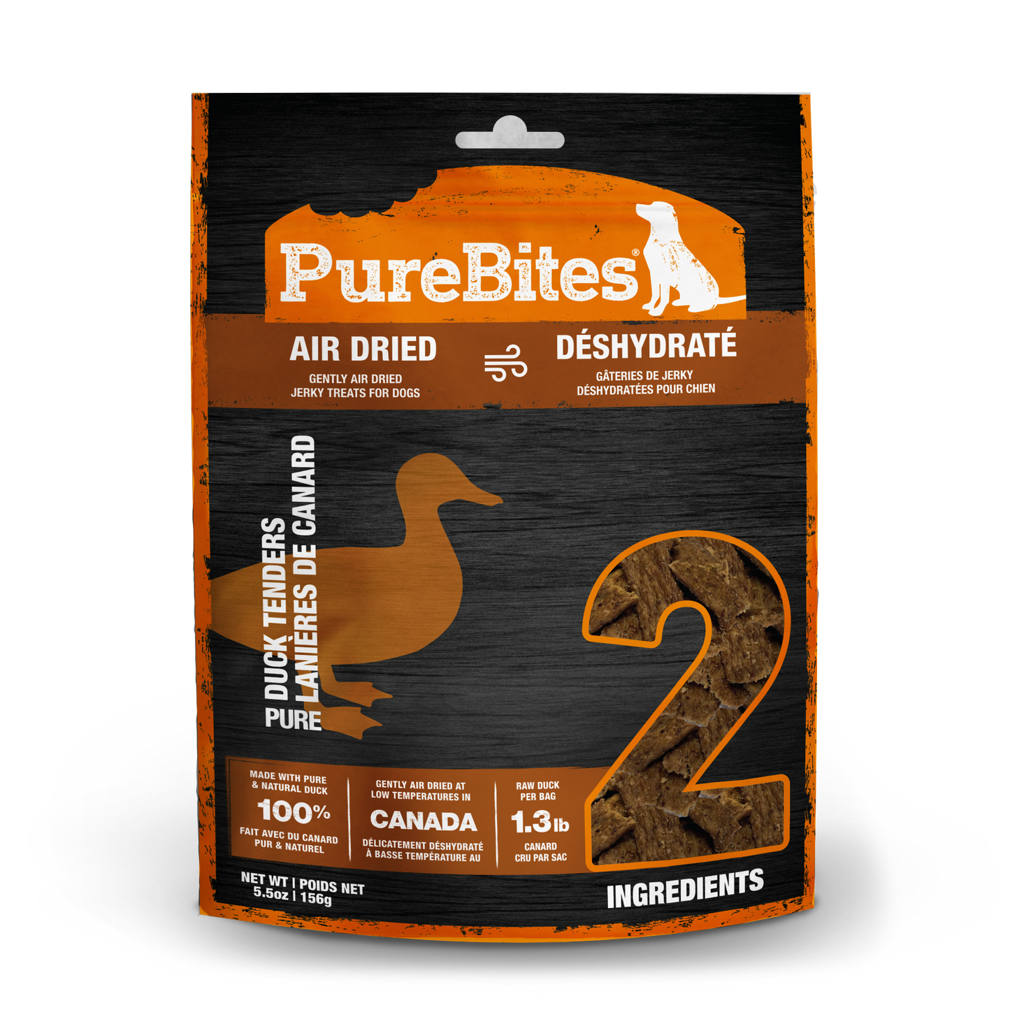 PureBites Air Dried Duck Jerky Dog Treats 5.5oz