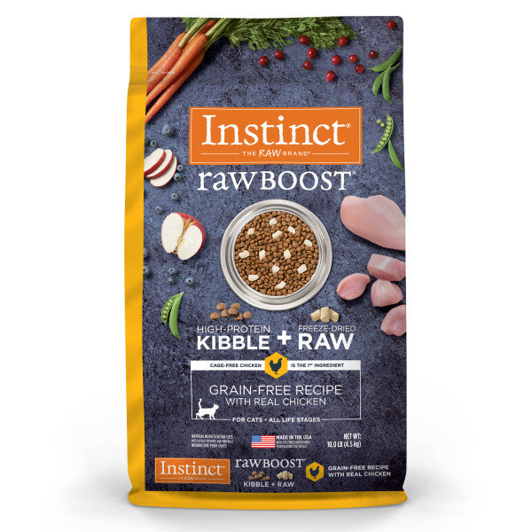 Instinct Raw Boost Grain-Free Recipe with Real Chicken Dry Cat Food 10lb Bag