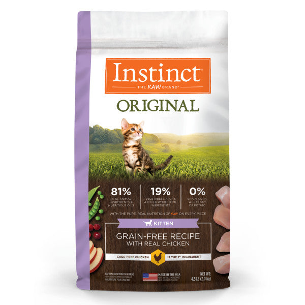 Instinct Original Kitten Grain-Free Recipe with Real Chicken Dry Cat Food 4.5lb Bag
