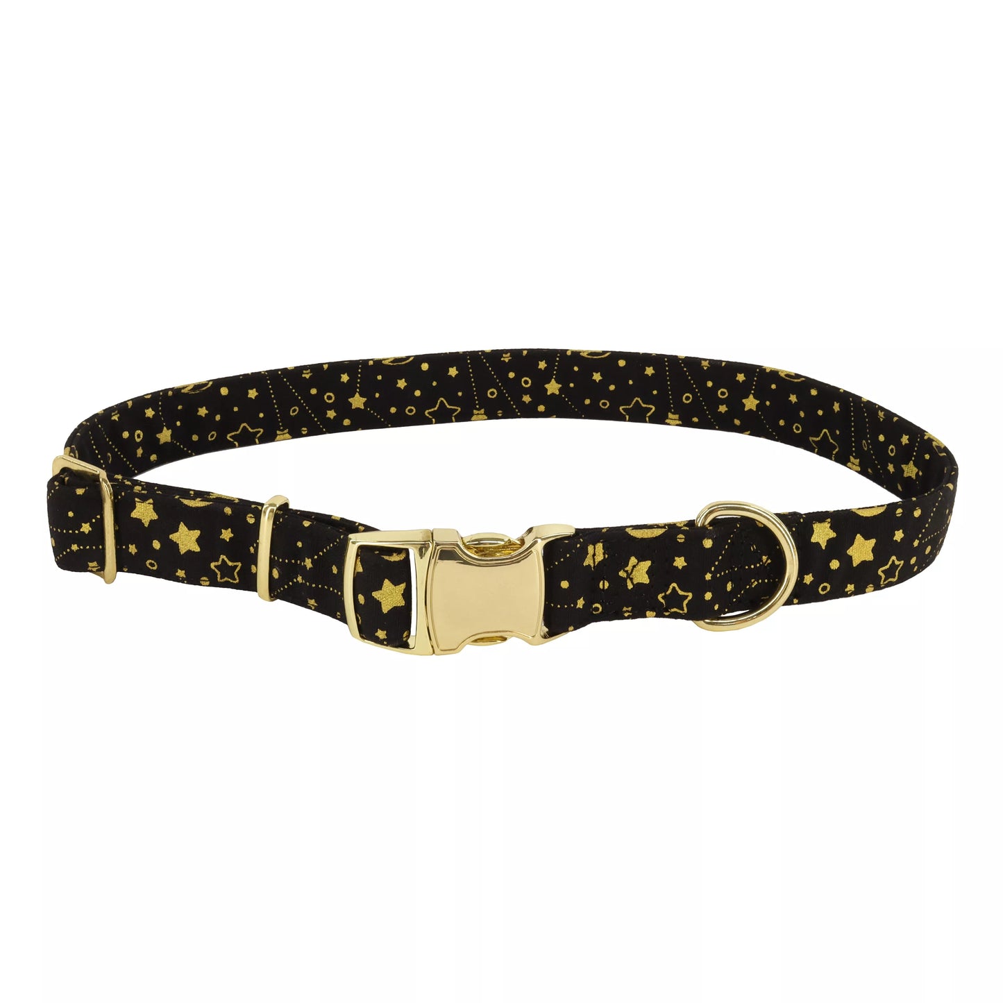 Coastal Accent Metallic 5/8in Wide 12-18in Adjustable Dog Collar Black Galaxy