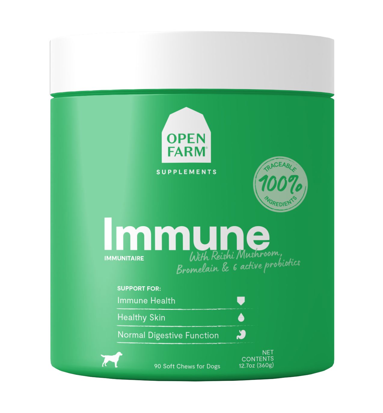 Open Farm Immune Supplements For Dogs 12.7oz Canister