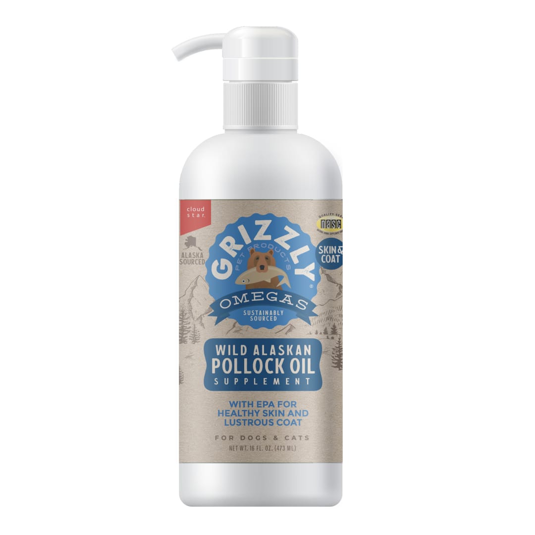 Grizzly Pollock Oil Dog Food Supplement, 16 Ounce