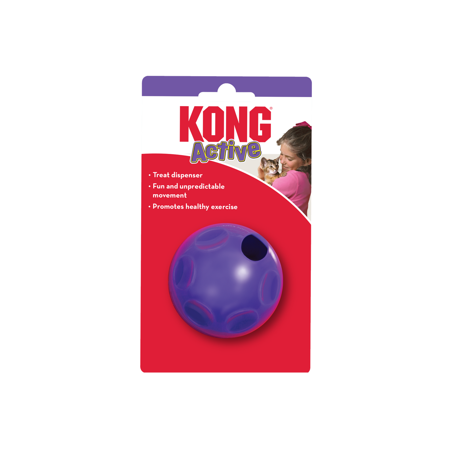 Kong Cat Toy Cat Treat Dispensing Ball Purple
