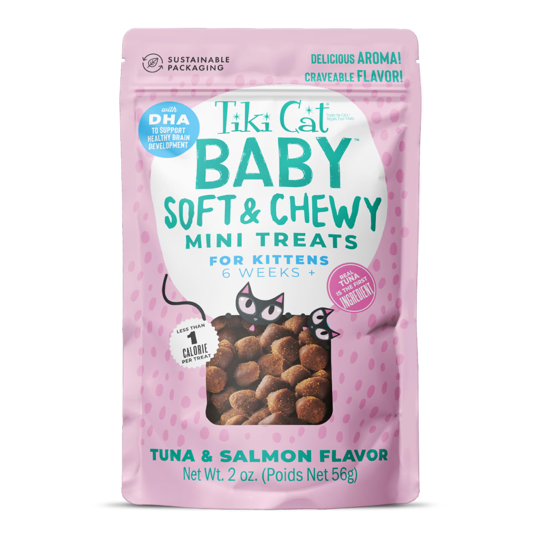 Tiki Cat Baby Soft & Chewy Treats for Kittens, Tuna & Salmon, 2 oz. Pouch