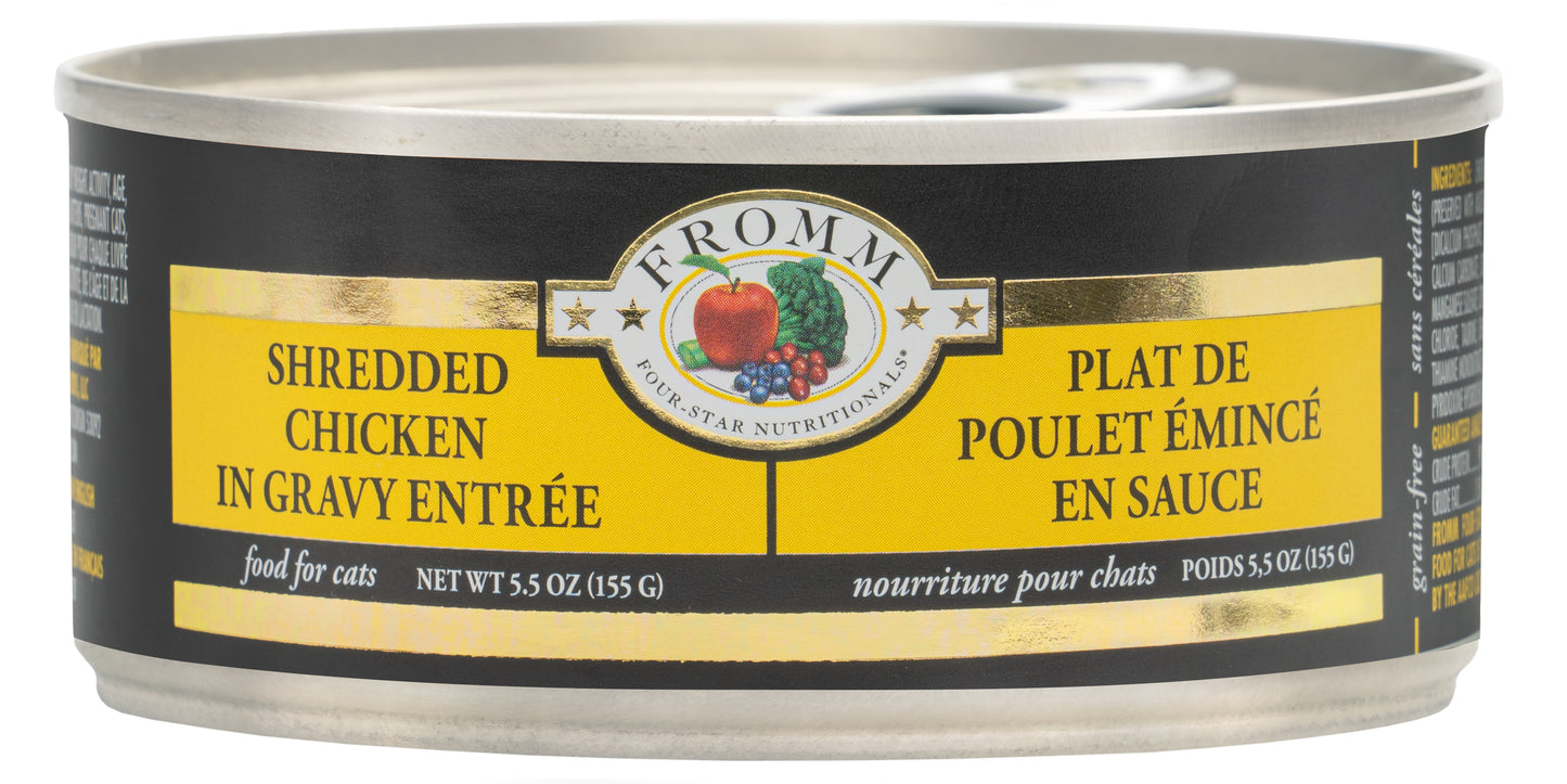 Fromm Four-Star Nutritionals® Shredded Chicken in Gravy Entrée Food for Cats 5.5 oz