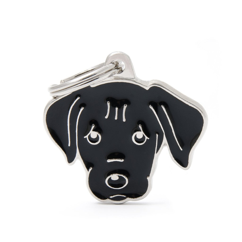 My Family ID Friends Black Labrador ID Tag