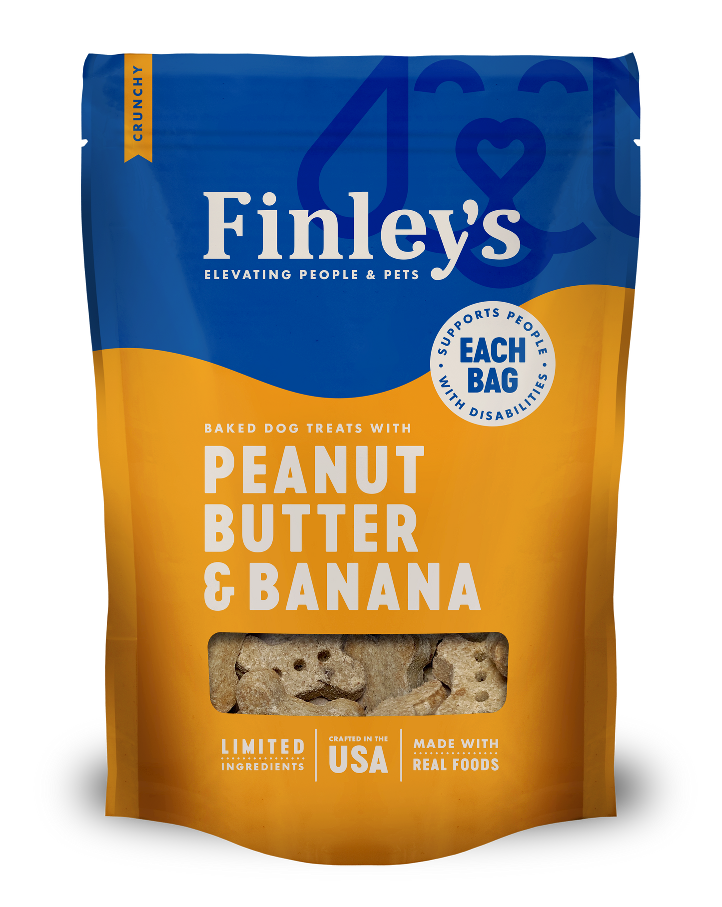 Finley's Barkery Crunchy Dog Biscuits Peanut Butter & Banana 6 oz