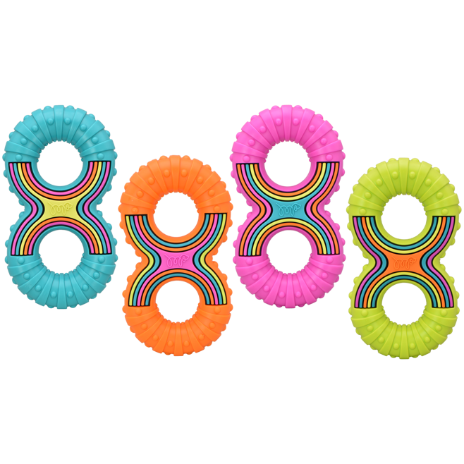 Multipet 7 in Grooverz Figure 8 TPR Dog Toy Assorted Single