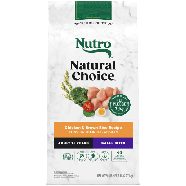 Nutro Natural Choice Dry Dog Food Adult Small Bites Chicken & Brown Rice Recipe 5lb bag