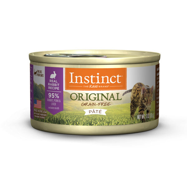 Instinct Original Grain-Free Pate Real Rabbit Recipe Canned Cat Food 3oz Can
