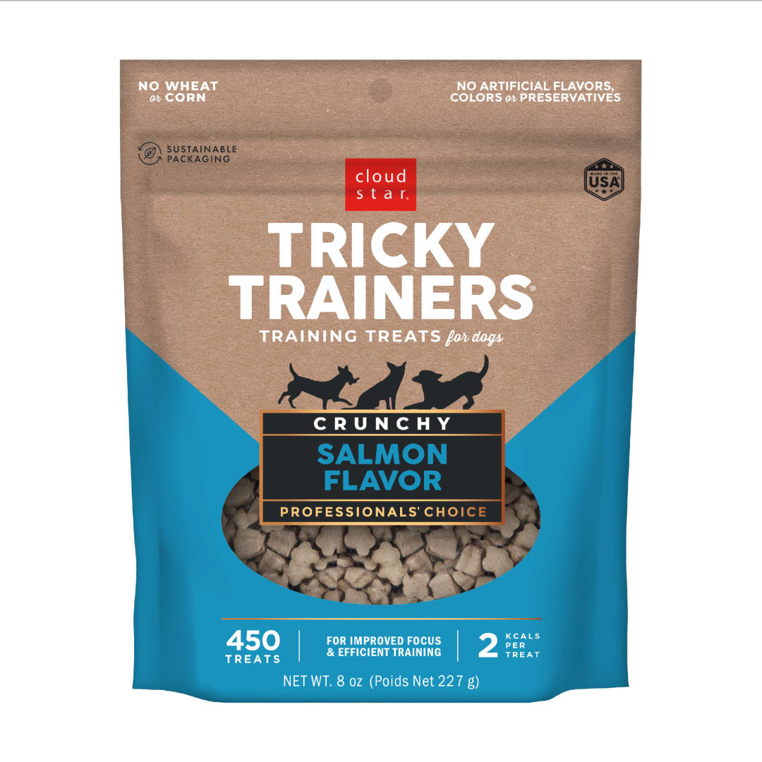 Cloud Star Tricky Trainers Crunchy Dog Treats, Salmon, 8 oz. Pouch