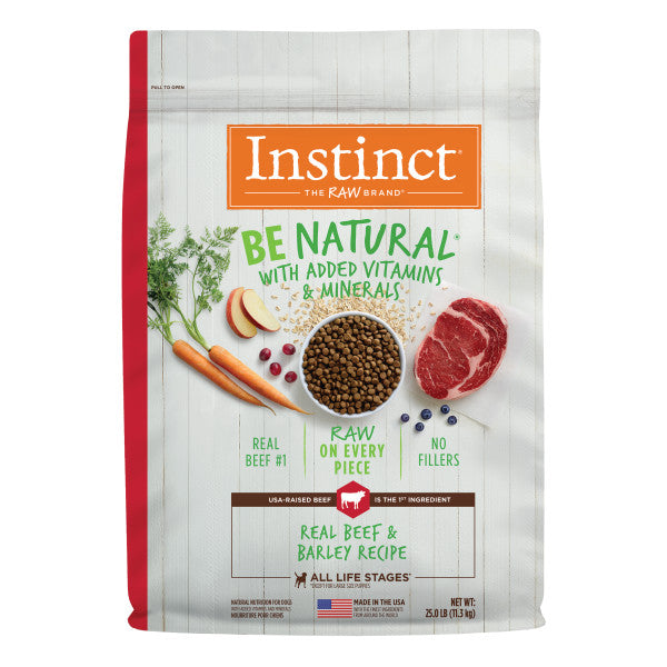 Instinct Be Natural Real Beef & Barley Recipe Dry Dog Food 25lb Bag