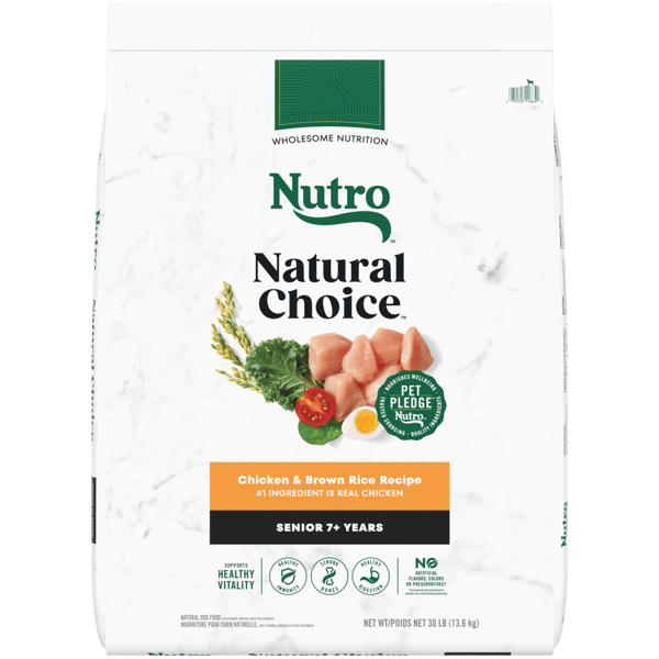 Nutro Natural Choice Dry Dog Food Senior Chicken & Brown Rice Recipe 30lb bag