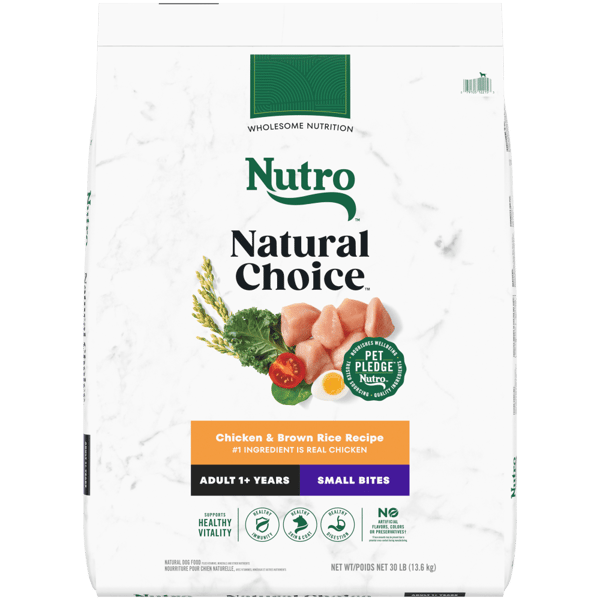 Nutro Natural Choice Dry Dog Food Adult Small Bites Chicken & Brown Rice Recipe 30lb bag