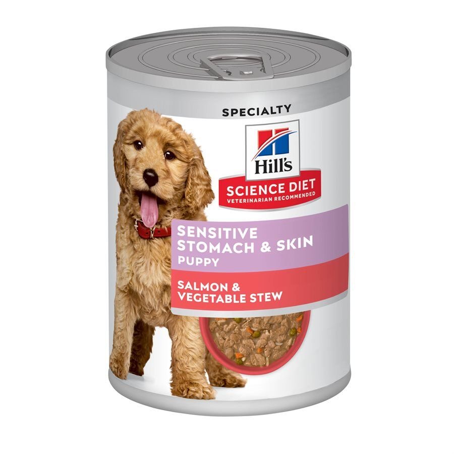 Hill's Science Diet Puppy Sensitive Stomach & Skin Salmon & Vegetable Stew Canned Dog Food - 12.5 oz