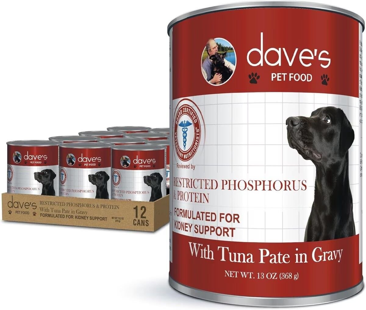 Dave's Kidney Support in Tuna Pate in Gravy Wet Dog Food - 13.2 oz
