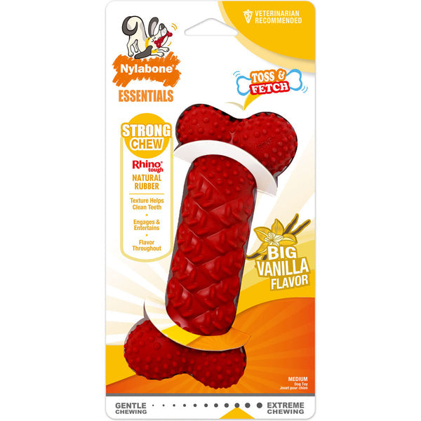 Nylabone Rubber Braided Bone Vanilla Medium
