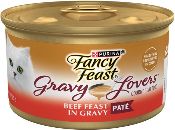 Fancy Feast Gravy Lovers Beef Feast Pate Wet Cat Food, 3-oz can