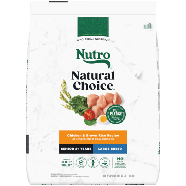 Nutro Natural Choice Dry Dog Food Large Breed Senior Farm-Raised Chicken & Brown Rice Recipe 30lb bag