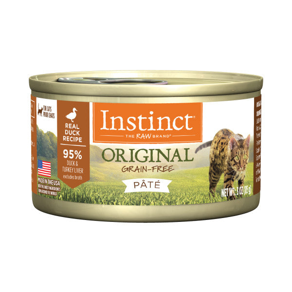 Instinct Original Grain-Free Pate Real Duck Recipe Canned Cat Food 3oz Can