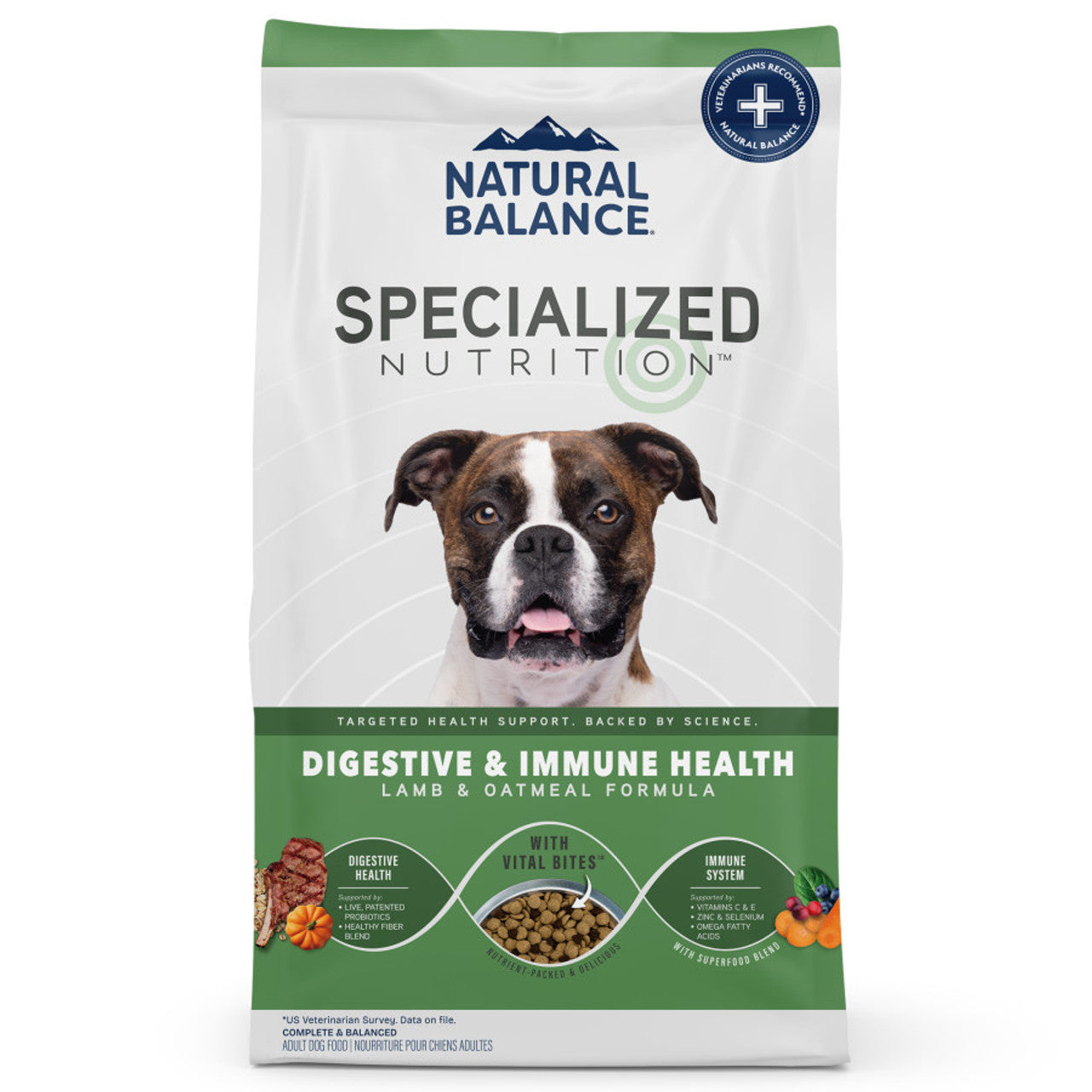 Natural Balance Digestive & Immune Health Lamb & Oatmeal Dry Dog Food 22lb