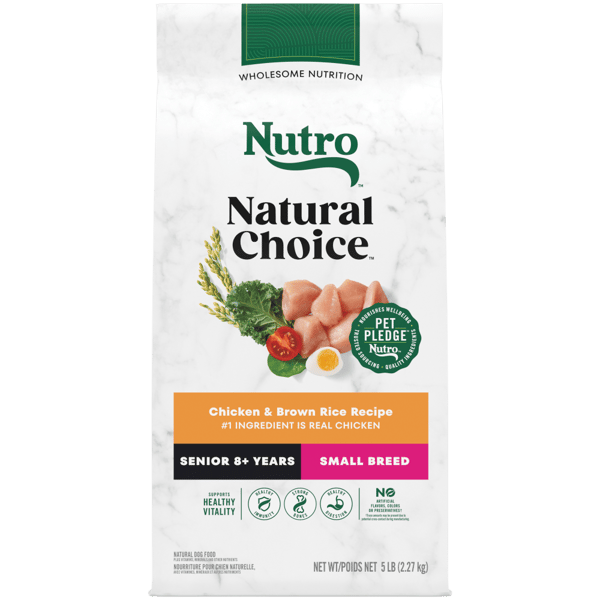 Nutro Natural Choice Dry Dog Food Small Breed Senior Chicken & Brown Rice Recipe 5lb bag