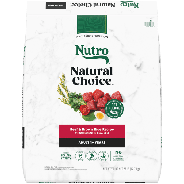 Nutro Natural Choice Dry Dog Food Adult Beef & Brown Rice Recipe 28lb –  Benson's Pet Center