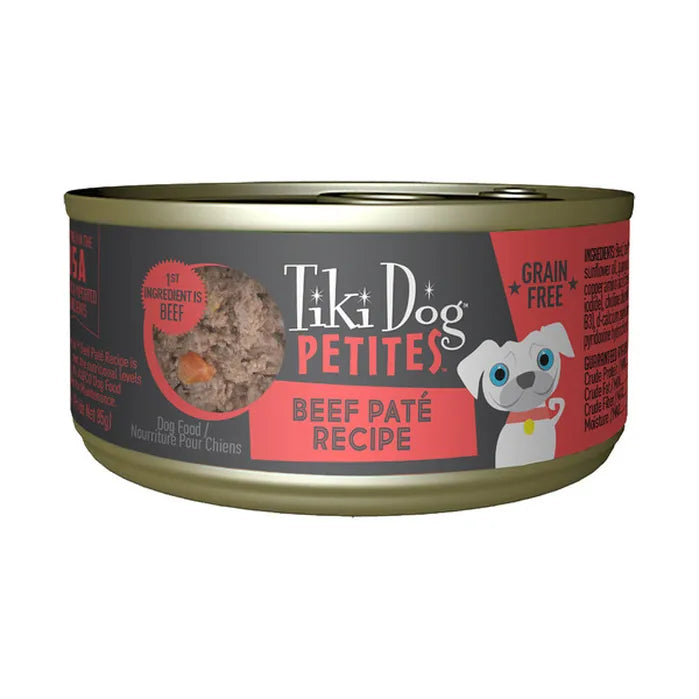 Tiki Dog Petites Grain Free Beef Pate Recipe Dog Food 3oz