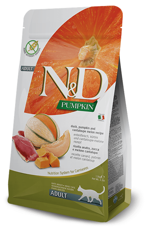 Farmina N&D Pumpkin: Duck & Cantaloupe Dry Food for Adult Cats 3.3lb