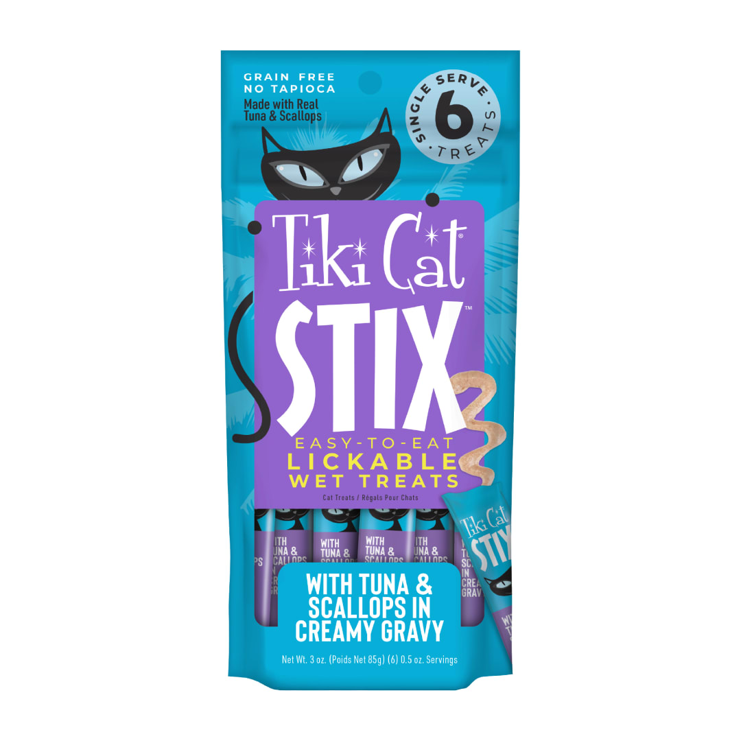 Tiki Cat Stix Wet Cat Treats Tuna & Scallops 3oz Pouch