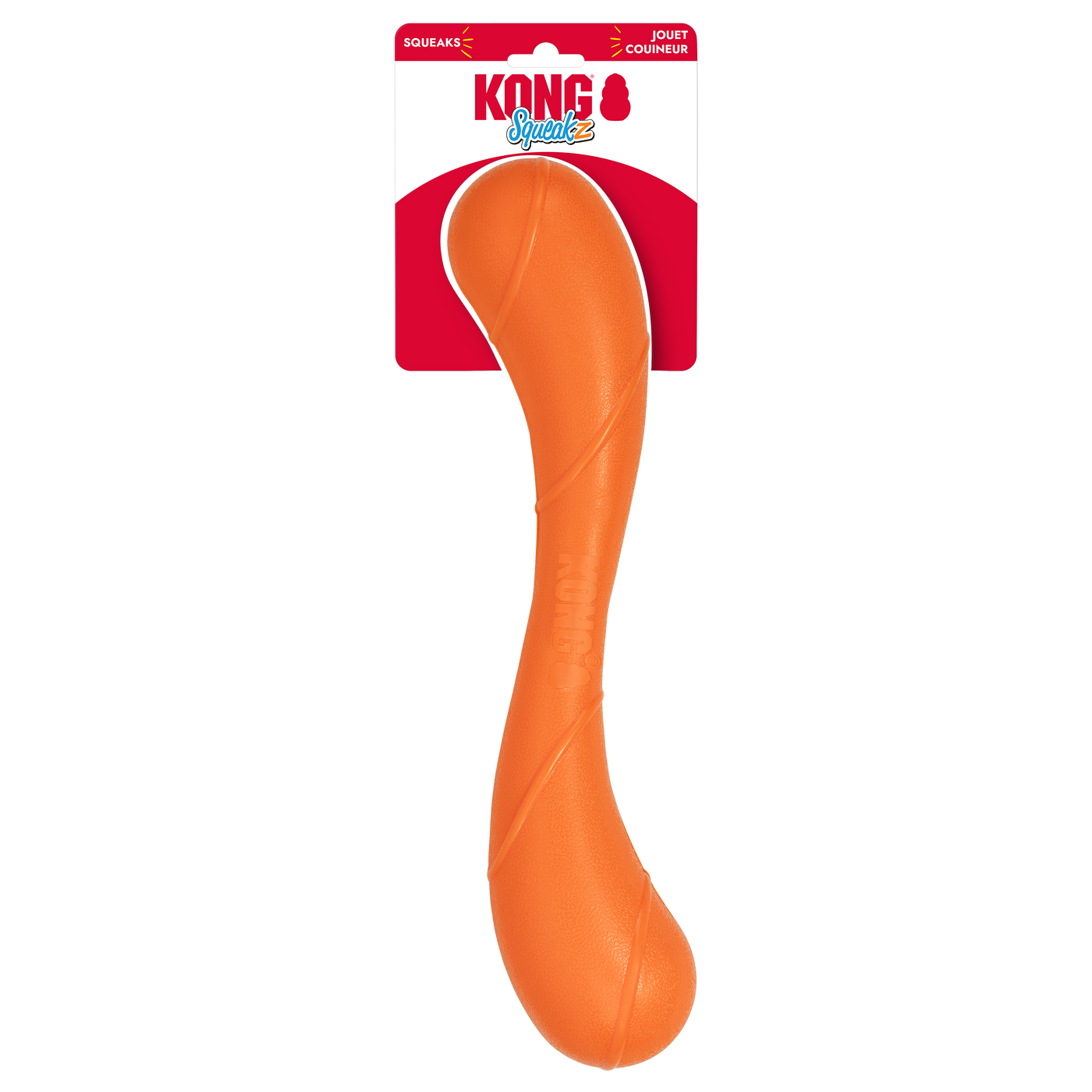 Kong Squeakz Stick Dog Toy Orange Large