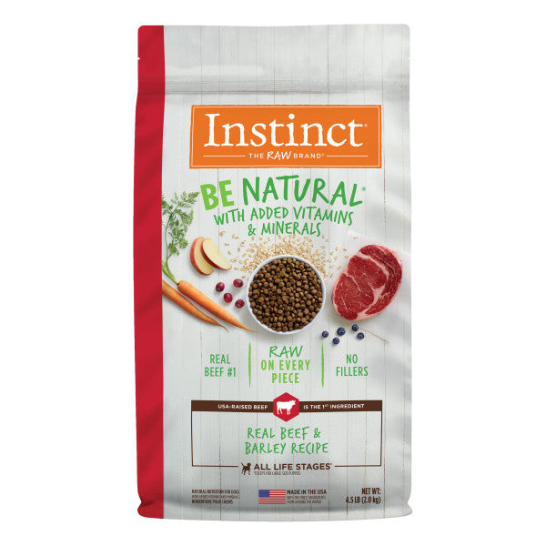 Instinct Be Natural Real Beef & Barley Recipe Dry Dog Food 4.5lb Bag