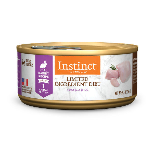 Instinct Limited Ingredient Diet Grain-Free Pate Real Rabbit Recipe Canned Cat Food 5.5oz Can