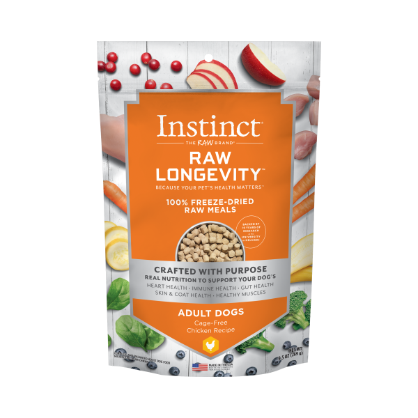 Instinct® Raw Longevity™ 100% Freeze-Dried Raw Meals Cage-Free Chicken Recipe for Dogs 9.5oz Bag