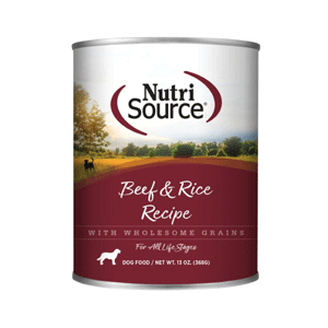 NutriSource Beef & Rice Canned Dog Food 12.3oz